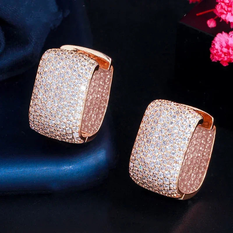 Cubic Zirconia Hoop Earrings