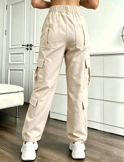 High-Waist Wide-Leg Cargo Pants