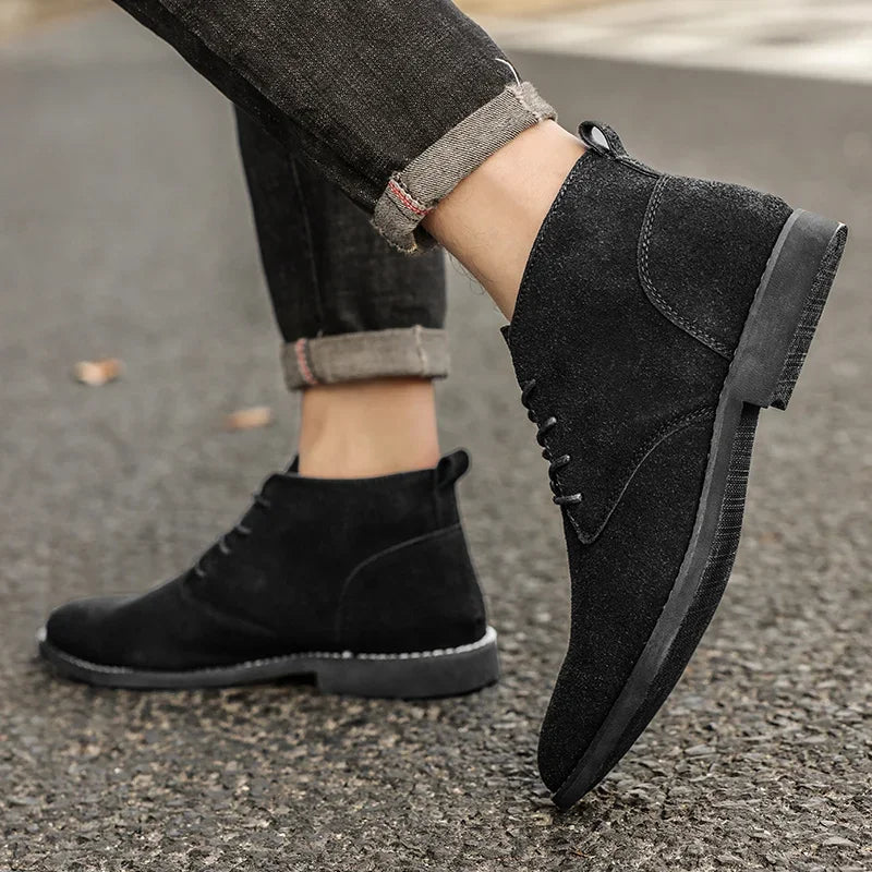 Brown Pointed-Toe Chelsea Boots