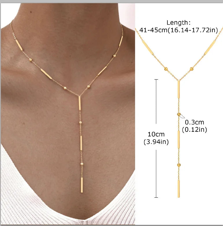 Gold Lariat Y-Shape Necklace