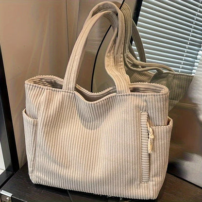 Casual Corduroy Shoulder Bag