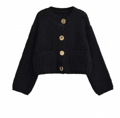 Button Pocket Knit Cardigan