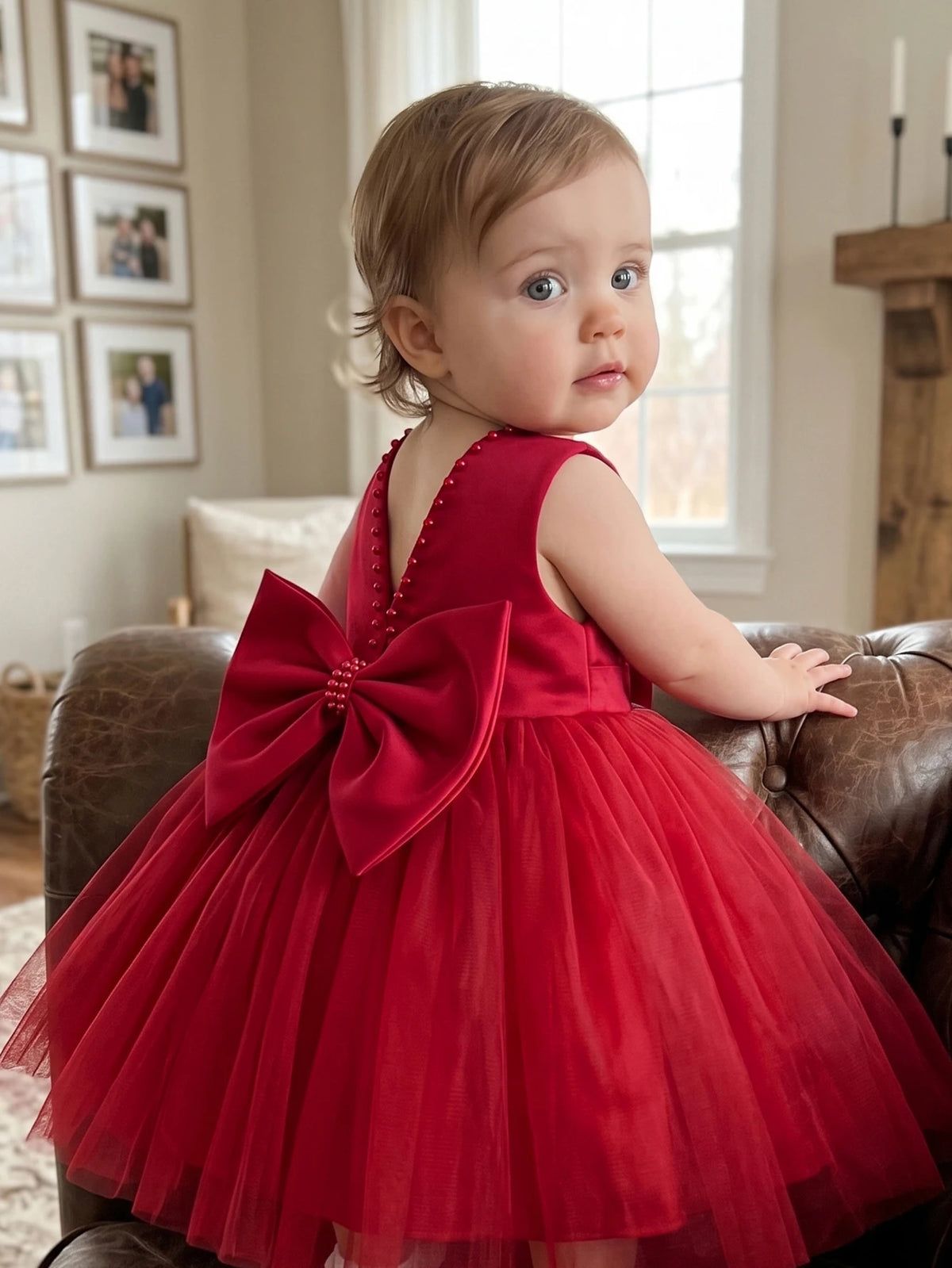 Red Tulle Flower Girl Dress