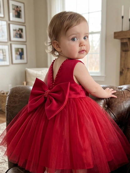 Red Tulle Flower Girl Dress