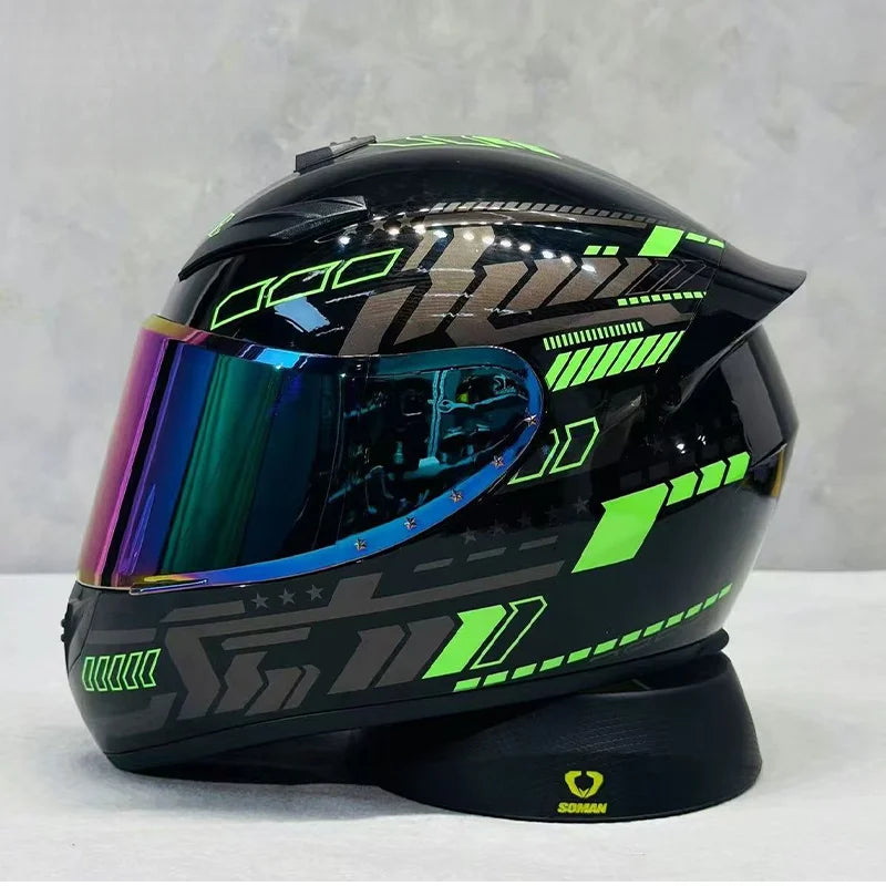 KEAZ Retro Vintage Full-Face Helmet