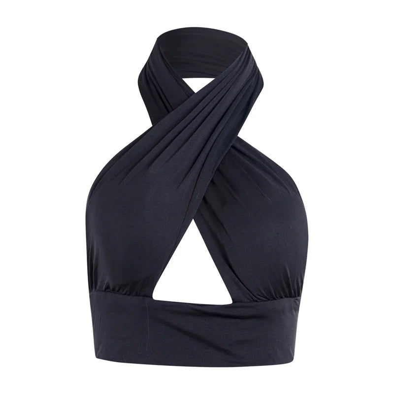 Sleeveless Wrap Crop Top