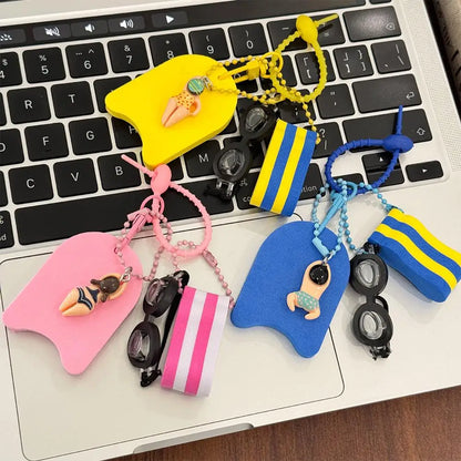 Cartoon Swimming Keychain Summer Pool