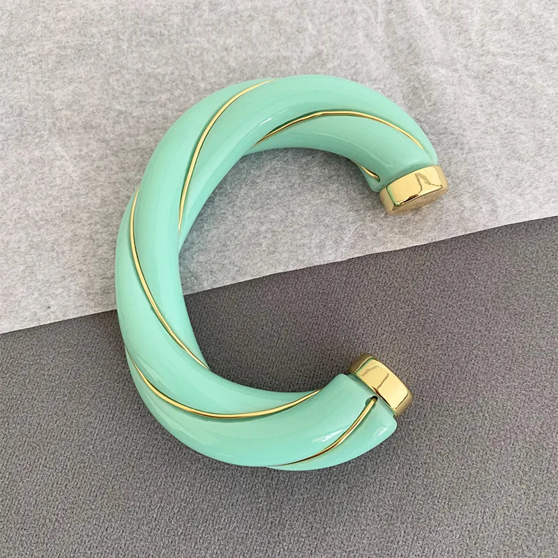 Geometric Leather Cuff Bracelet