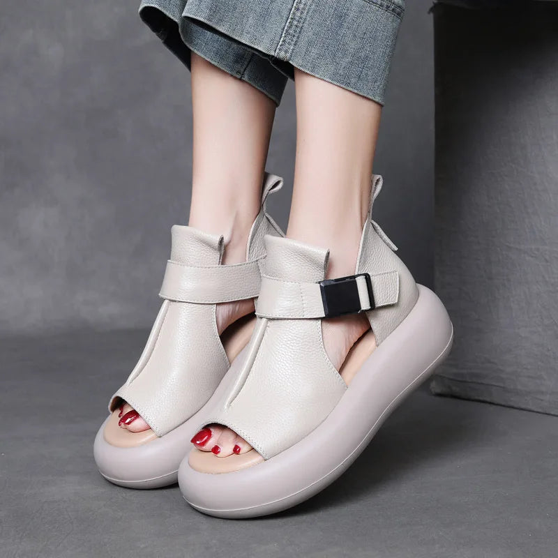 Leather Wedge Sandals