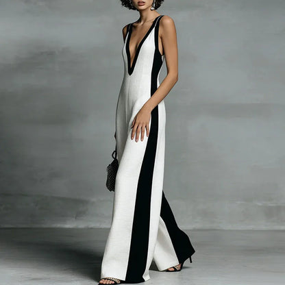 Striped Wide-Leg Jumpsuit