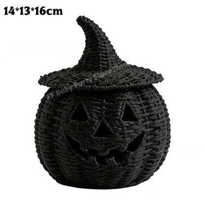 Wicker Pumpkin Lantern Storage Box