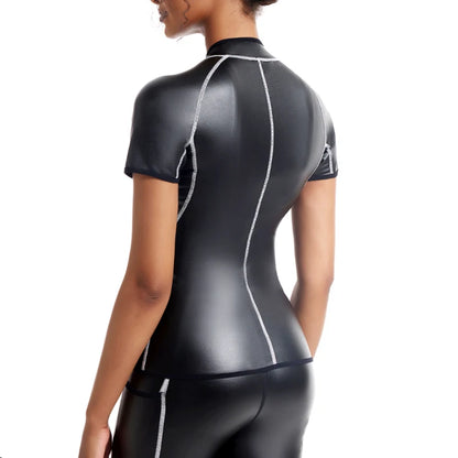 Faux Leather Waist Top