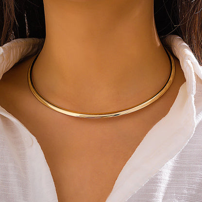 Vintage Metal Torques Choker Necklace
