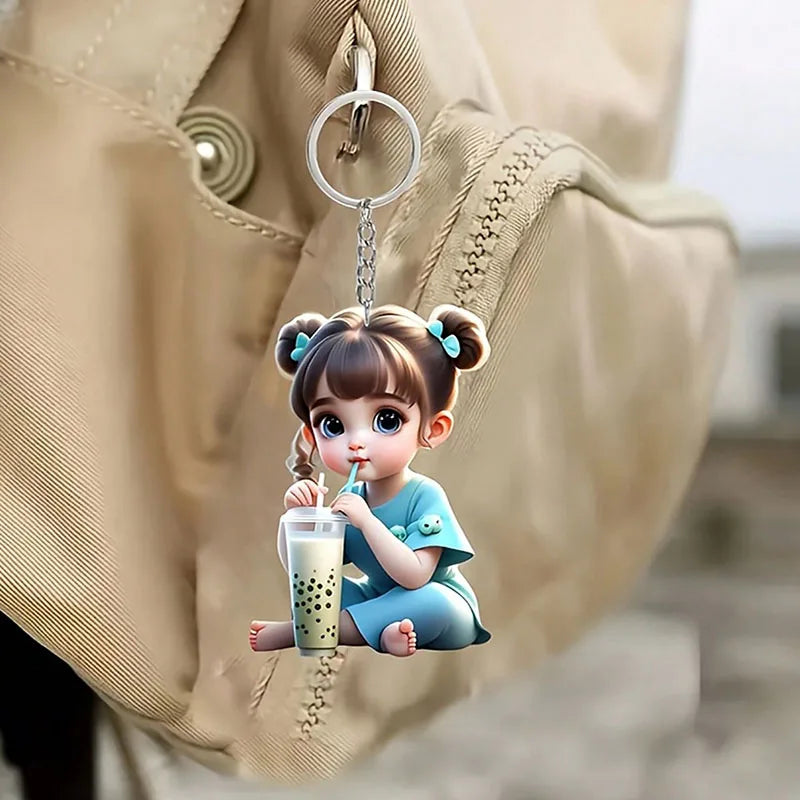 Cute Acrylic Keychain 2D Flat