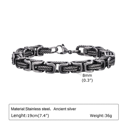 Men's Chunky Byzantine Bracelet