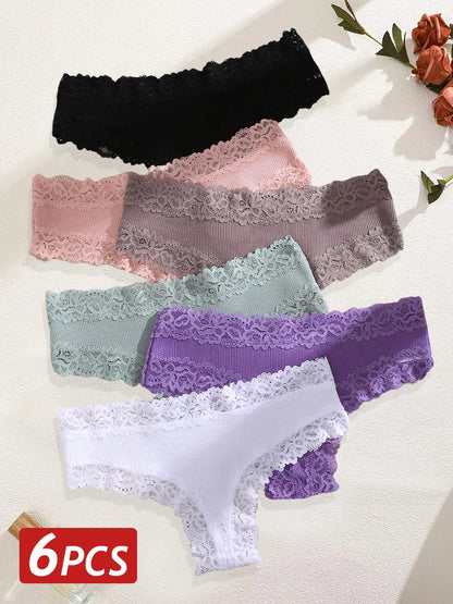 Lace Cotton Brazilian Panty Set
