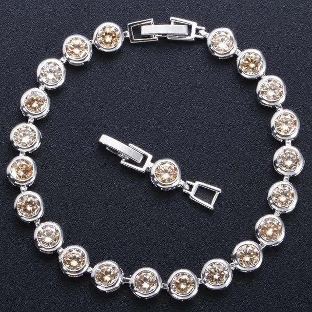 Purple Crystal Charm Bracelet