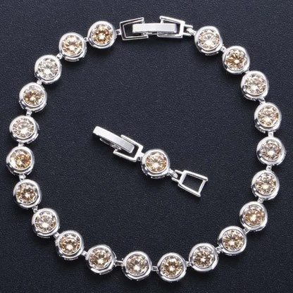 Purple Crystal Charm Bracelet