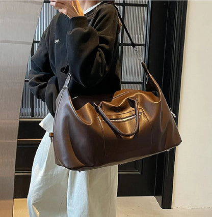 Large PU Leather Travel Tote