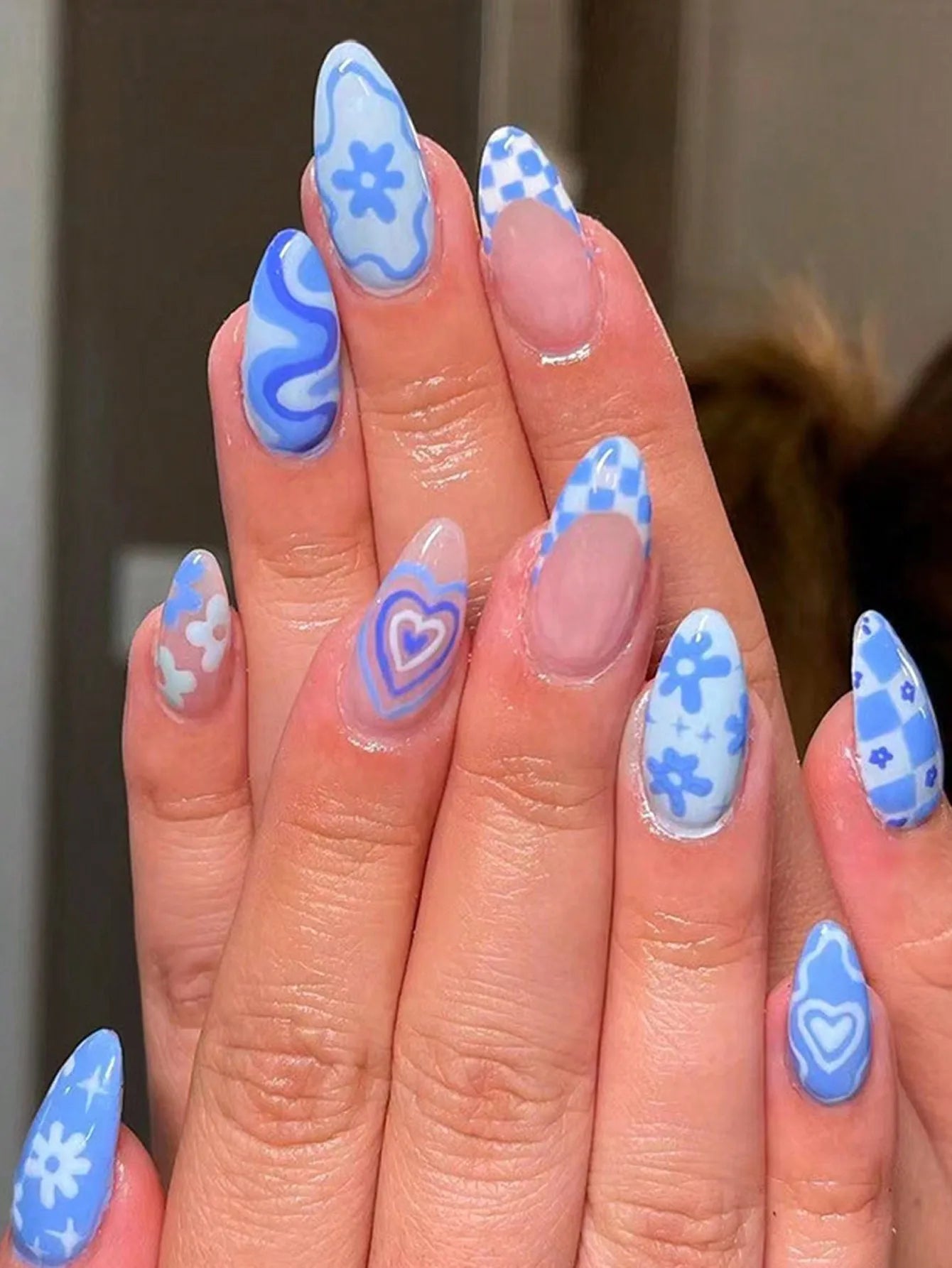 Handmade 3D Almond Press-On Nails