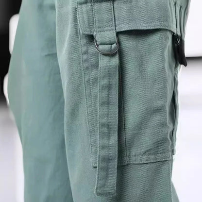 Retro Multi-Pocket Wide-Leg Pants