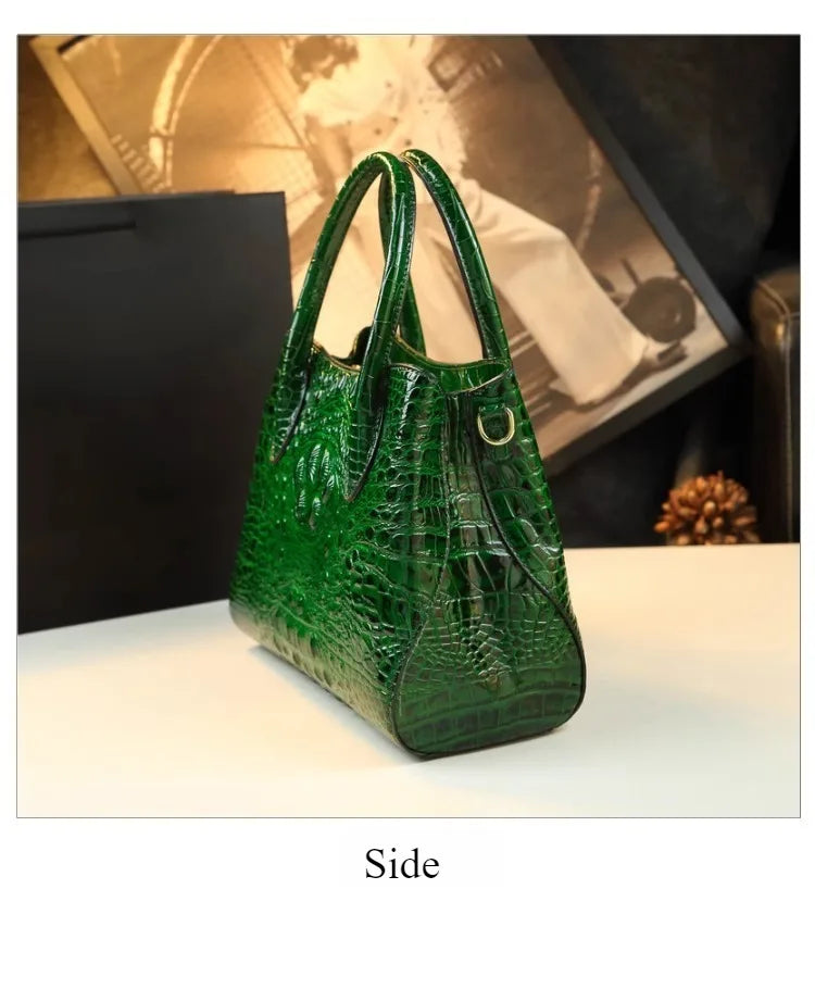 Polyester Zipper Shoulder Bag Crocodile