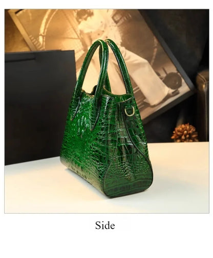 Polyester Zipper Shoulder Bag Crocodile