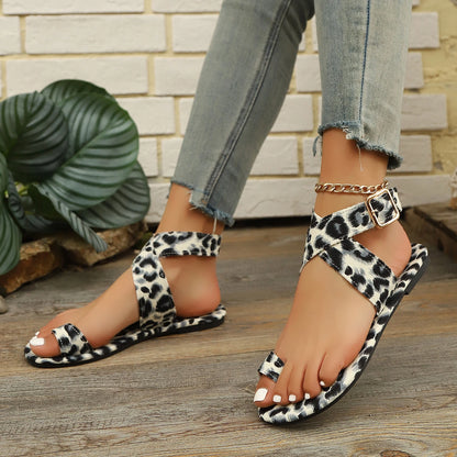 Leopard Flat Sandals