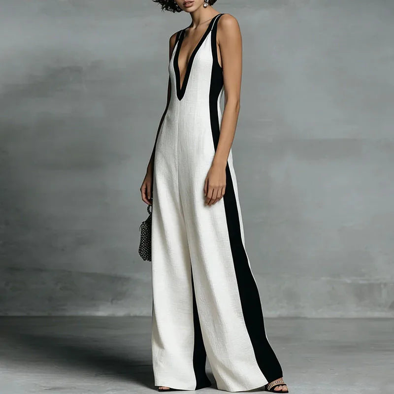 Striped Wide-Leg Jumpsuit