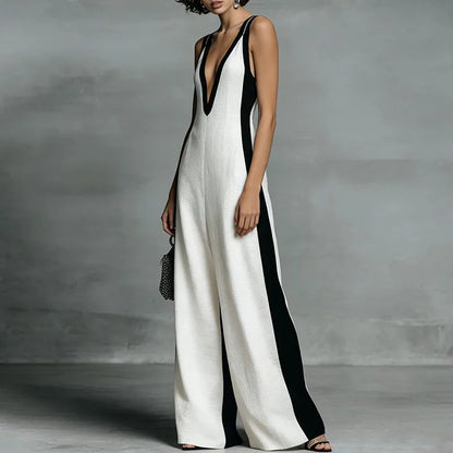 Striped Wide-Leg Jumpsuit