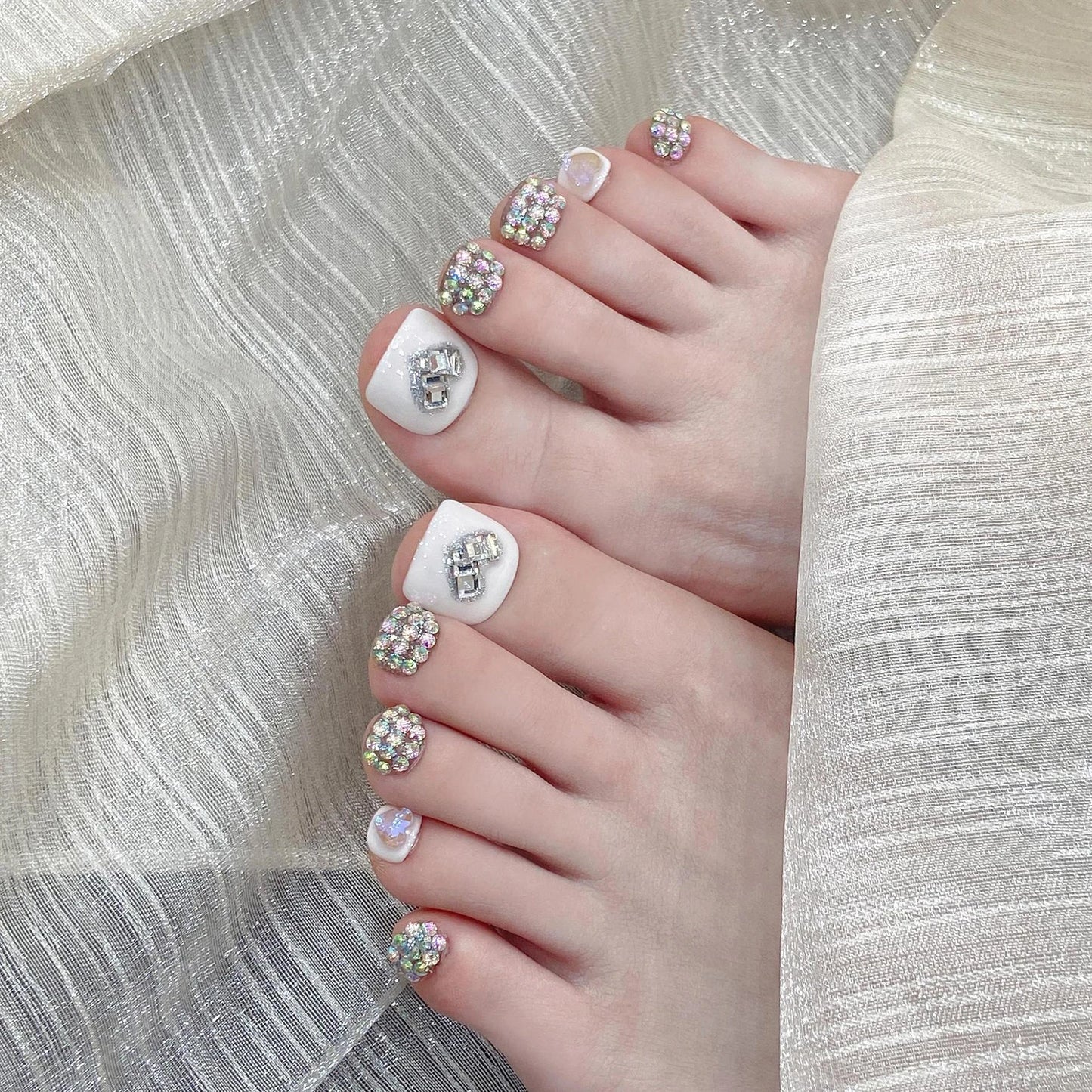 Wedding Toe Press-On Nails Set