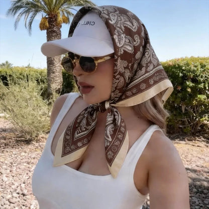 Scarves Shawl Print Satin Scarf