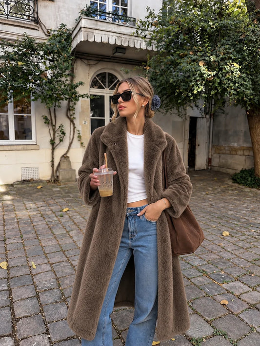 Longline Faux Fur Coat