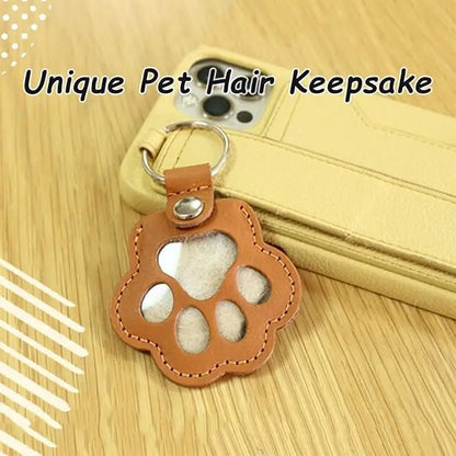 Dog Hair Collector Keychain Leather