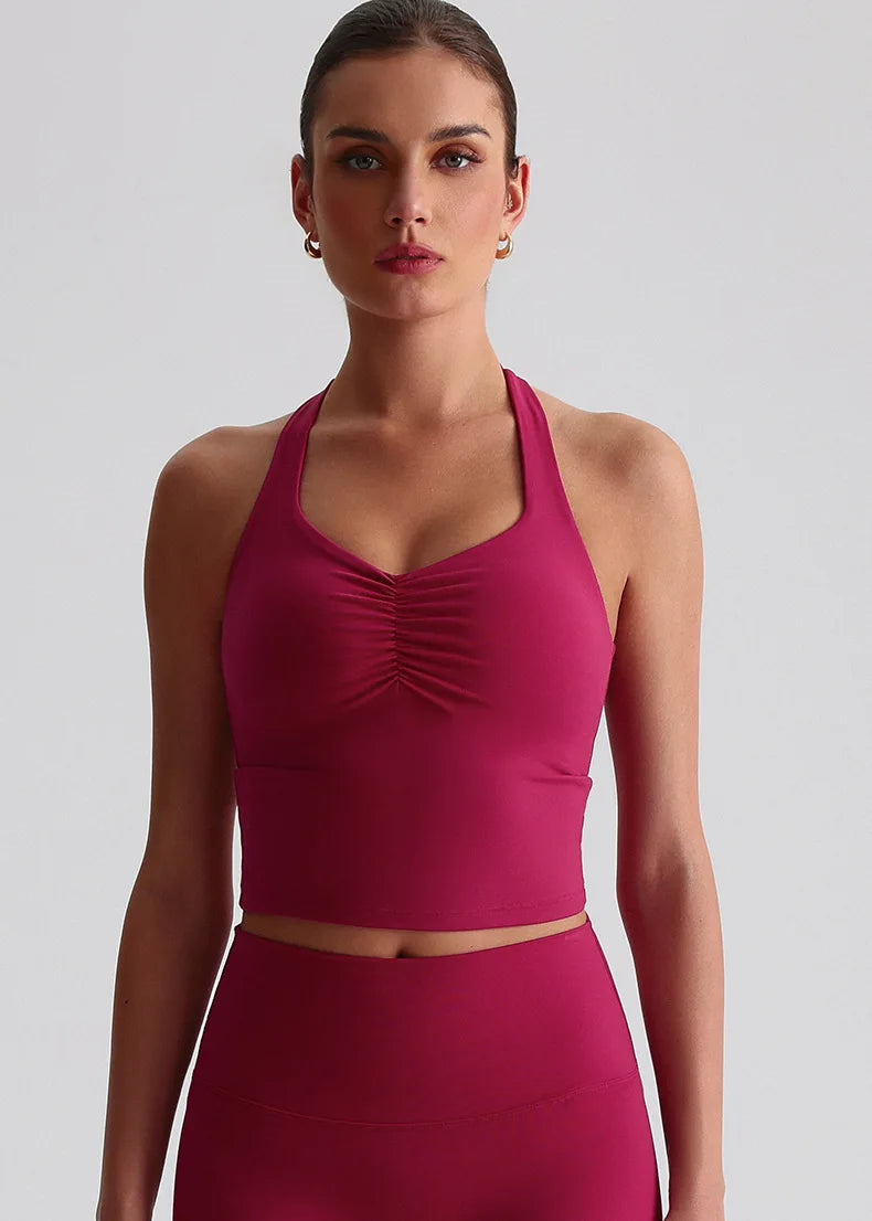 Cross-Back Padded Tank Bra