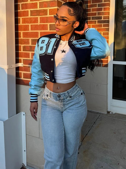 Patchwork Faux Leather Sleeve Jacket