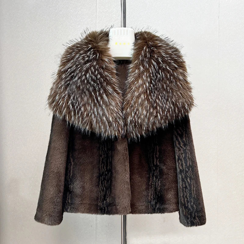 Faux Mink Fur Coat