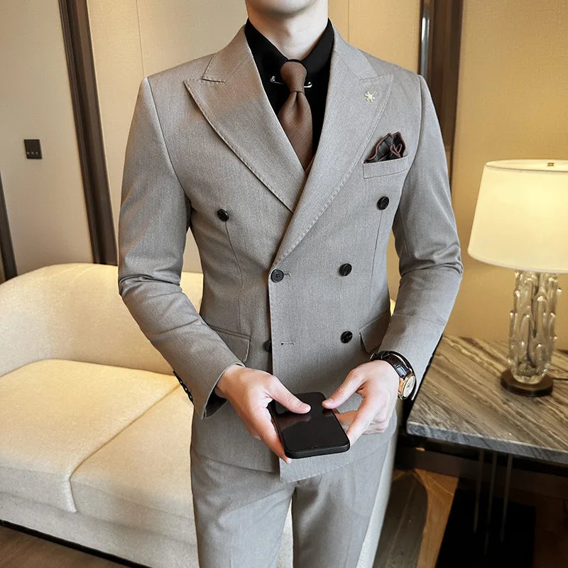 Jacket Trousers Double Breasted Suit