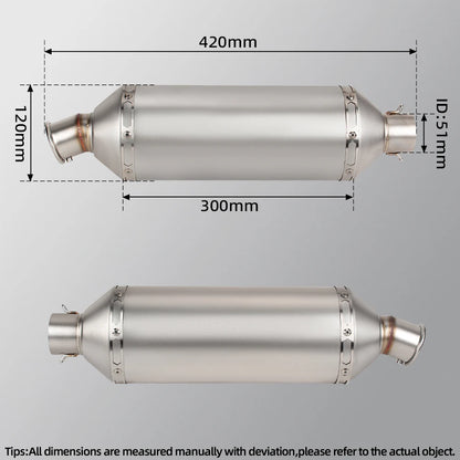 Universal 51mm Off-Road Exhaust Muffler with DB Killer