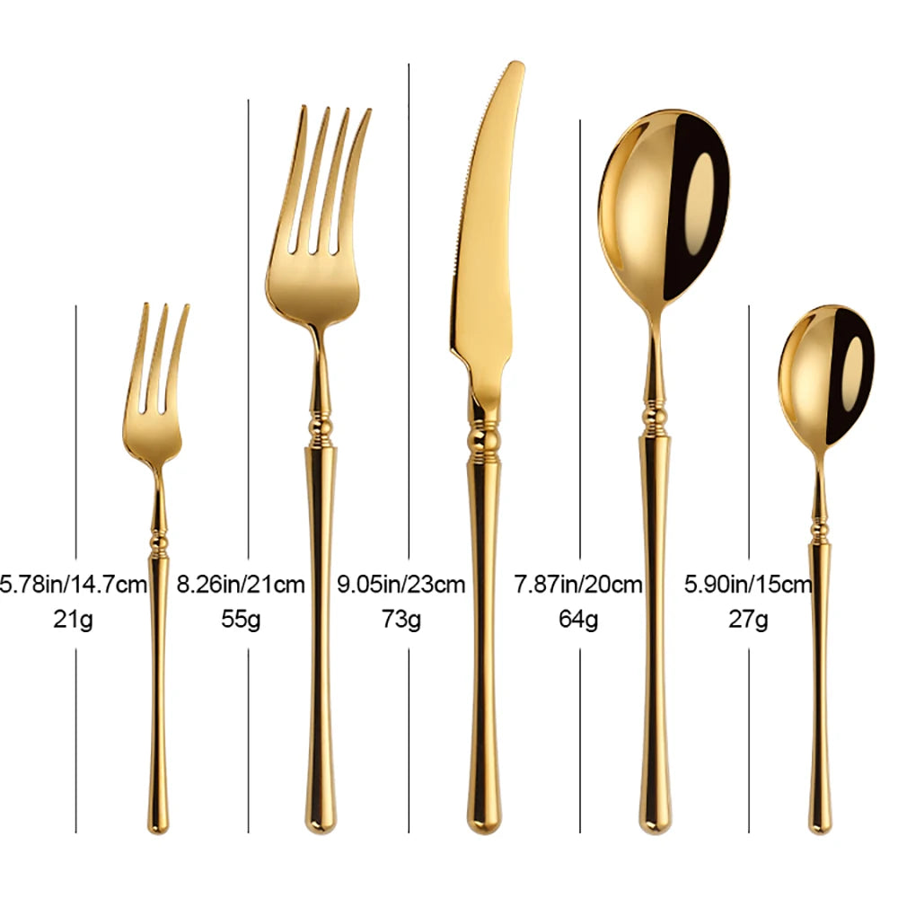 Metal Gold Cutlery Set Tableware