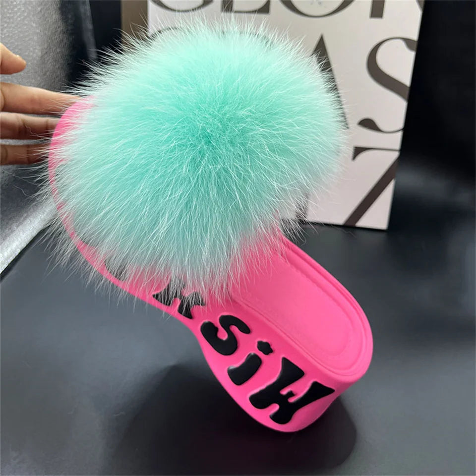 Fur Wedge Party Sandals