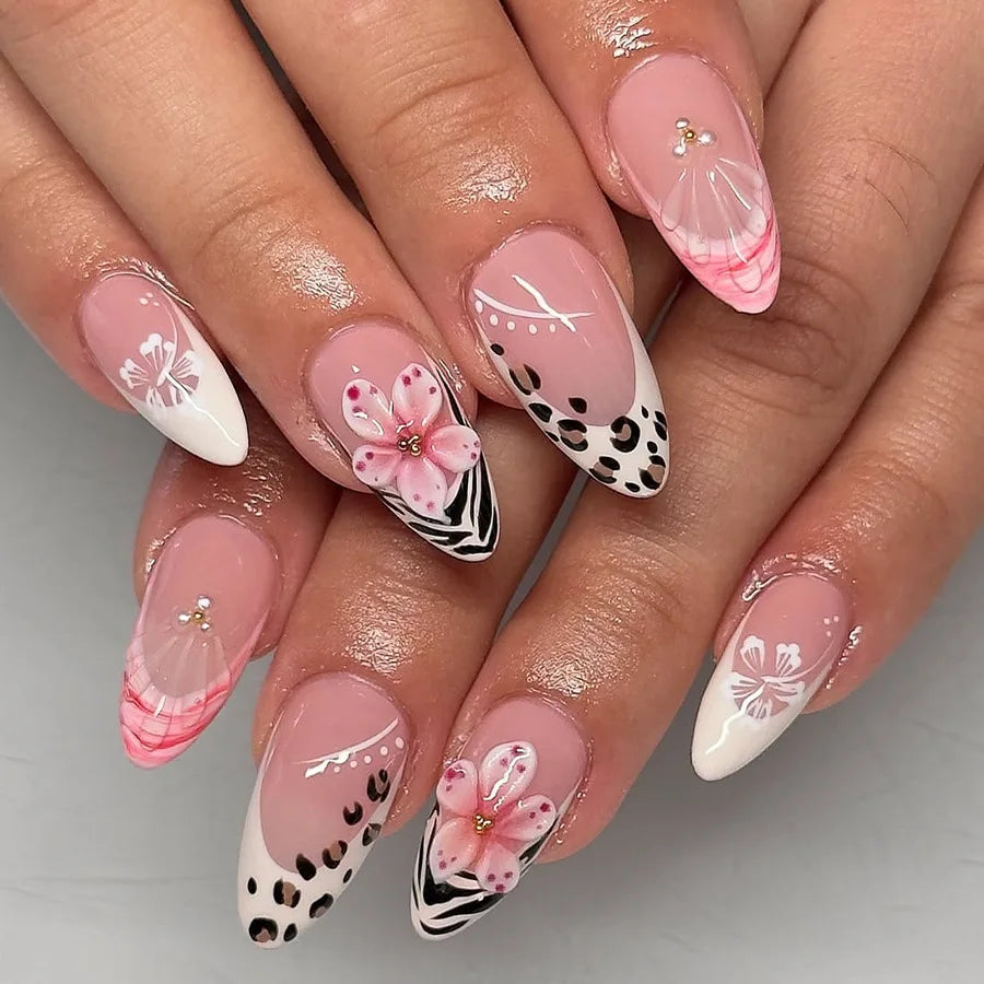 24Pcs French Ballerina Nail Tips