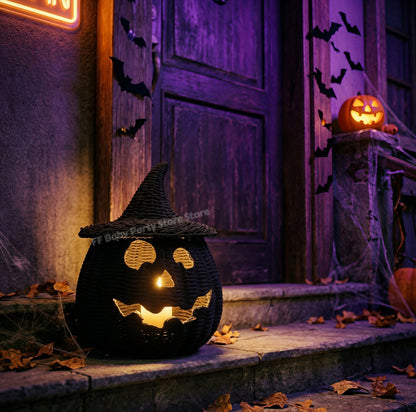 Wicker Pumpkin Lantern Storage Box