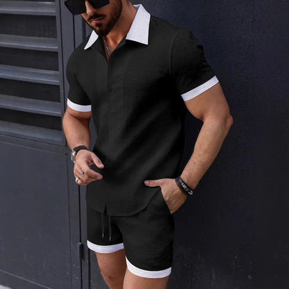 Cotton Linen Jacquard Shirt Set