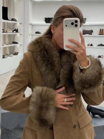 Faux Fur Patchwork Jacket
