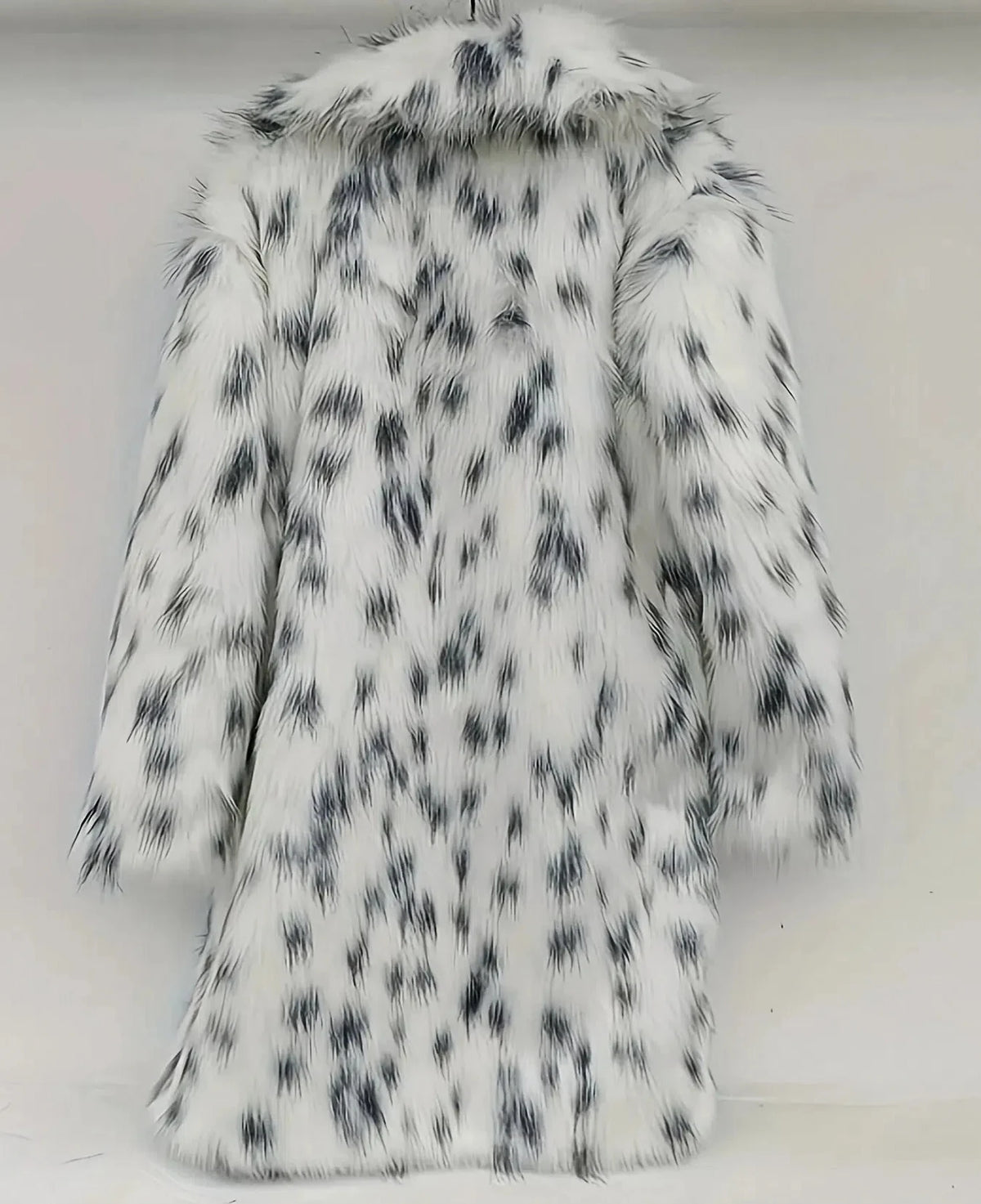 Long Leopard Faux Fur Coat