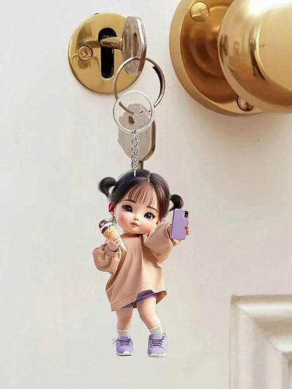 Cute Acrylic Keychain 2D Flat