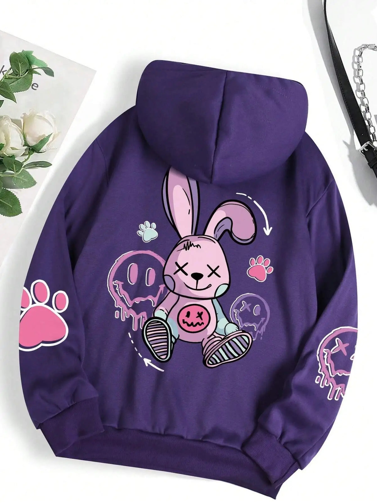 Hip Hop Printed Fleece Hoodie