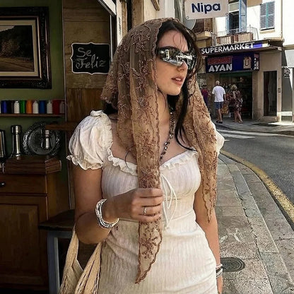 Bandana Silk Lace Scarf
