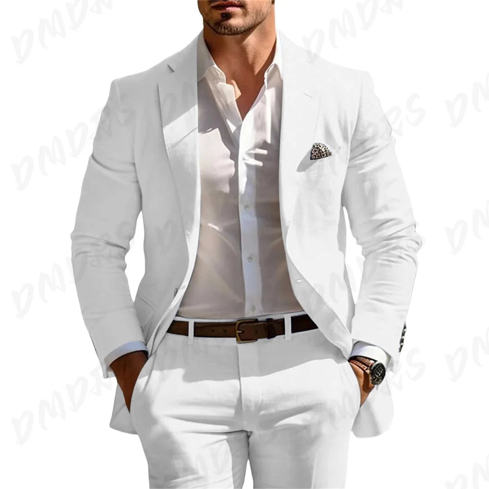 Summer Wedding Formal Solid Suit